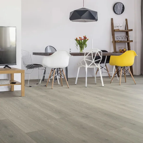 Laminate floors installed in modern living room