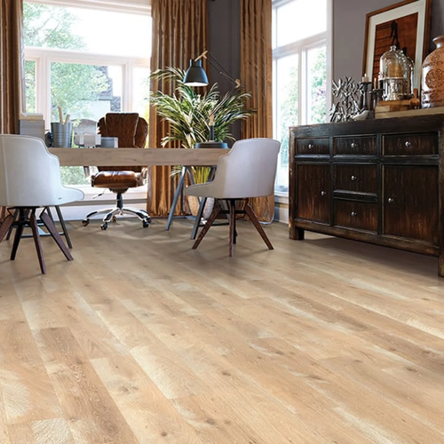 Laminate floor installation in a traditional styled office